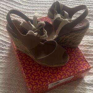 Women's Tory Burch Tan Wedge Sandals